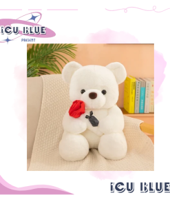 Gấu Teddy Nhồi Bông Cầm Hoa Hồng Đáng Yêu